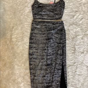 NWT Black & silver sparkly two piece set